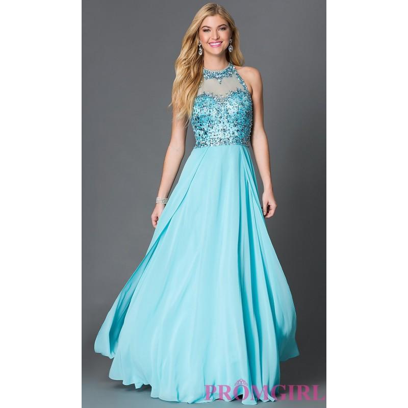 Sleeveless Open Back Floor Length Prom Dress With Sequin Embellished ...