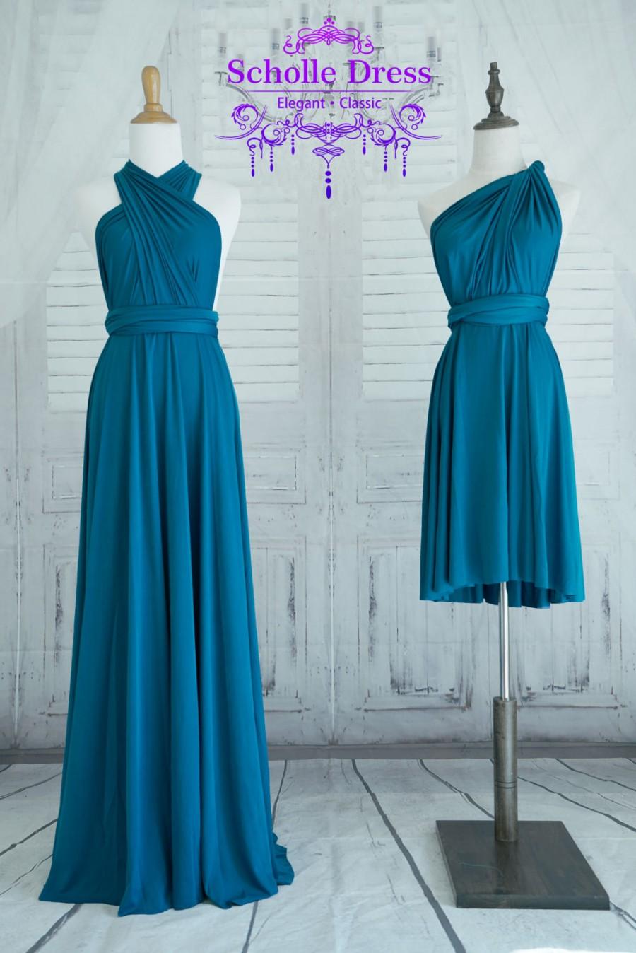 Teal Blue Bridesmaid Dress Wrap Dress Convertible Infinity Dress ...
