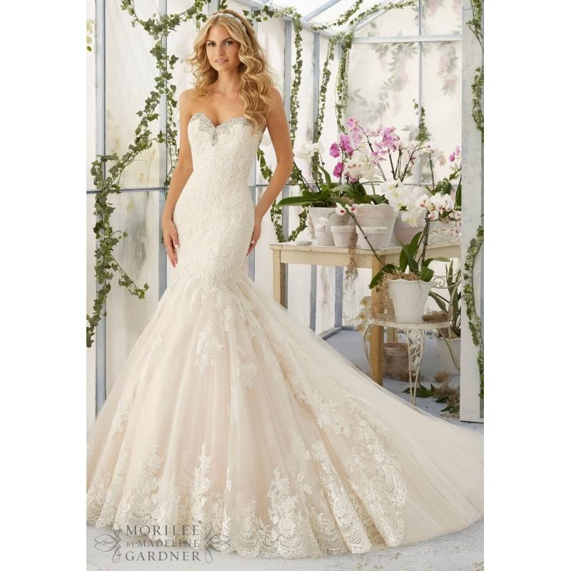 Mori Lee 2804 Strapless Lace Fit & Flare Wedding Dress - Crazy Sale ...