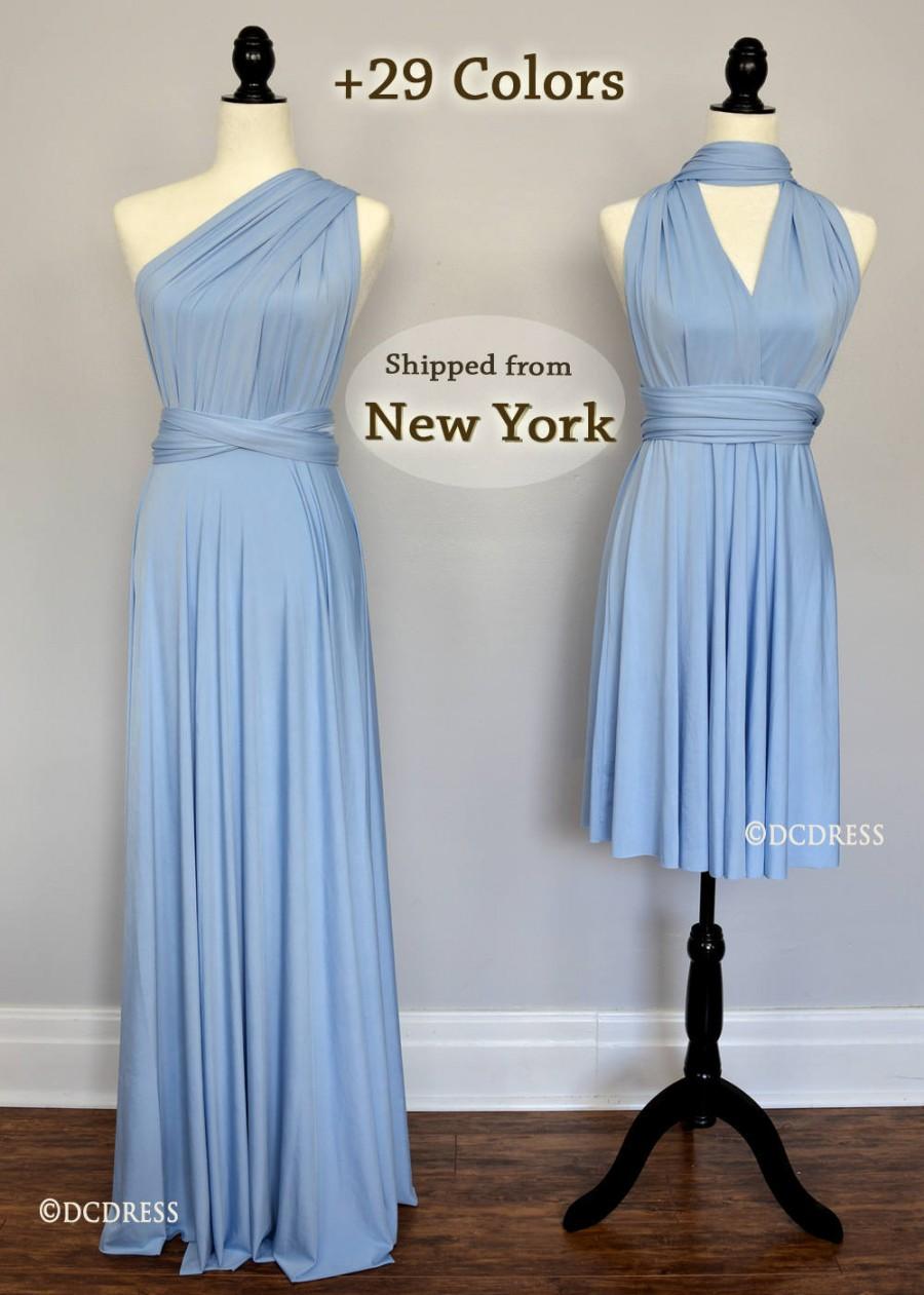 Baby Blue Infinity Bridesmaid Dress, Sky Blue One Shoulderconvertible ...