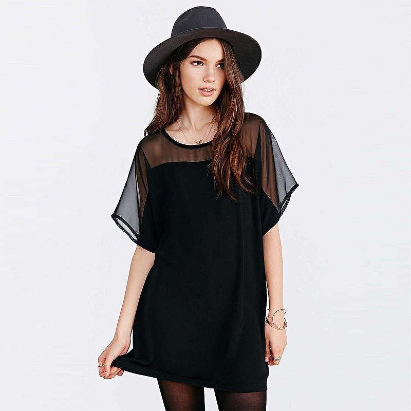 Oversized Sexy Seen Through Split Front Flare Sleeves A-line Off-the ...