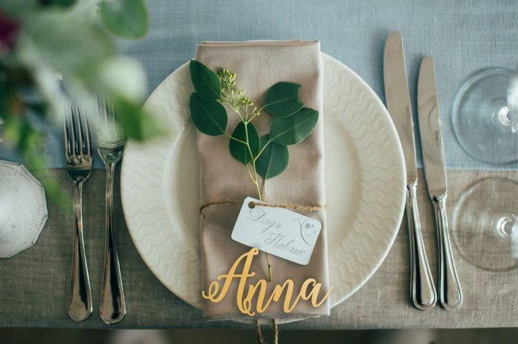 Place Name Wooden Wedding Setting, Wooden Name Place Settings