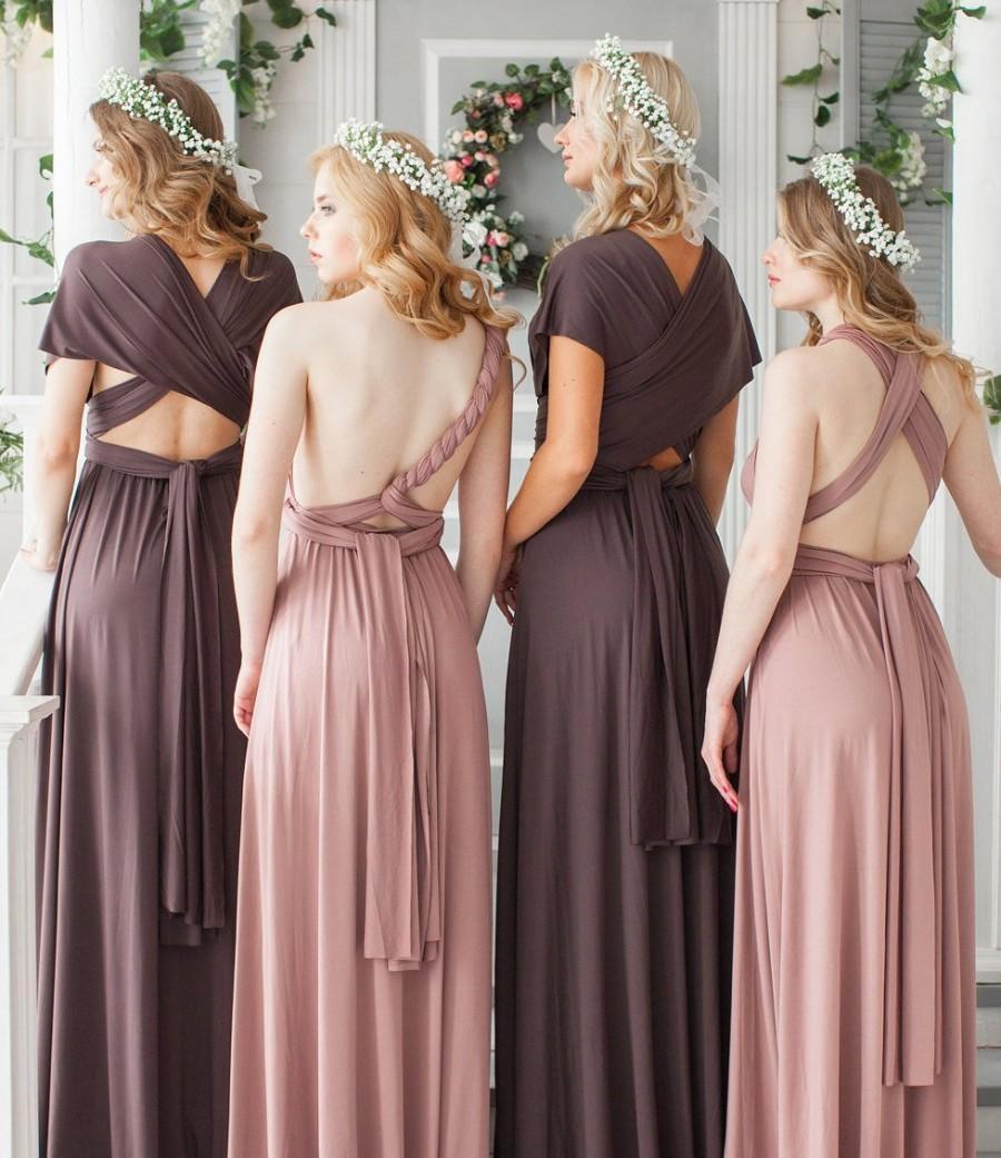 Infinity Dress, Convertible Dress, Pale Rose Bridesmaid Dress, Mauve ...