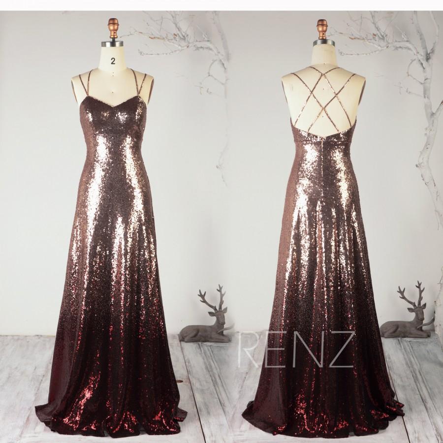 Ombre Party Dress Rose Gold & Wine Sequin Dress,Sweetheart Bridesmaid ...