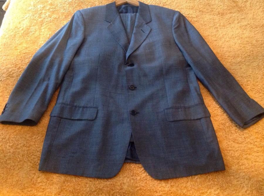 Mens Suit, Jacket, Trousers, 42-44 Chest, Wool Blend, Silk, Made In ...