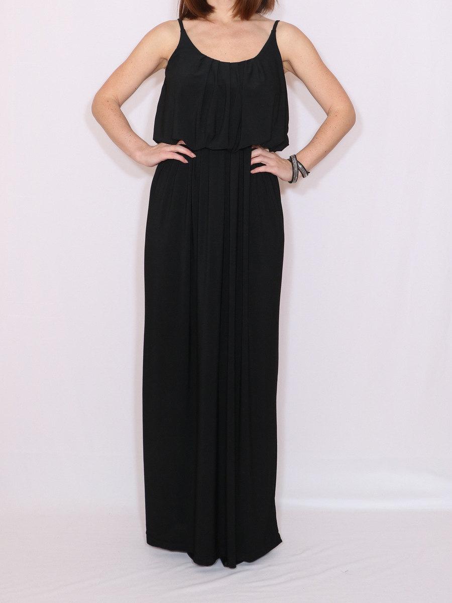 Black Bridesmaid Dress Long Black Dress Maxi Dress Custom Made Clothing ...