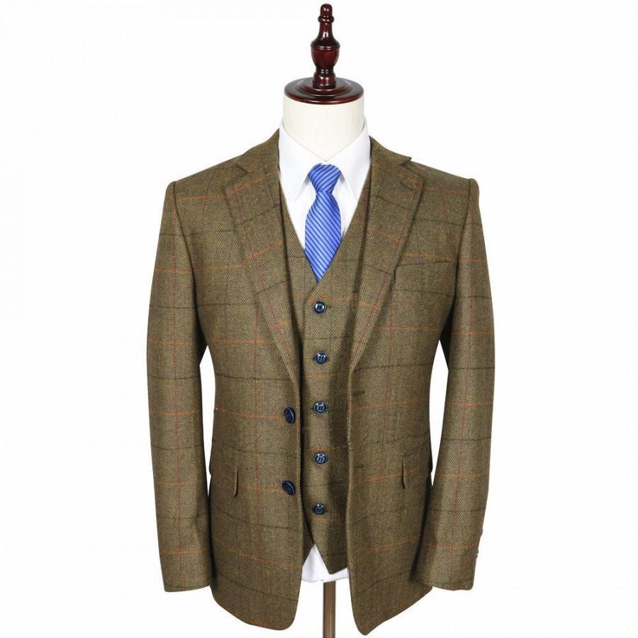 Brown Estate Herringbone Tweed 3 Piece Suit #2942166 - Weddbook