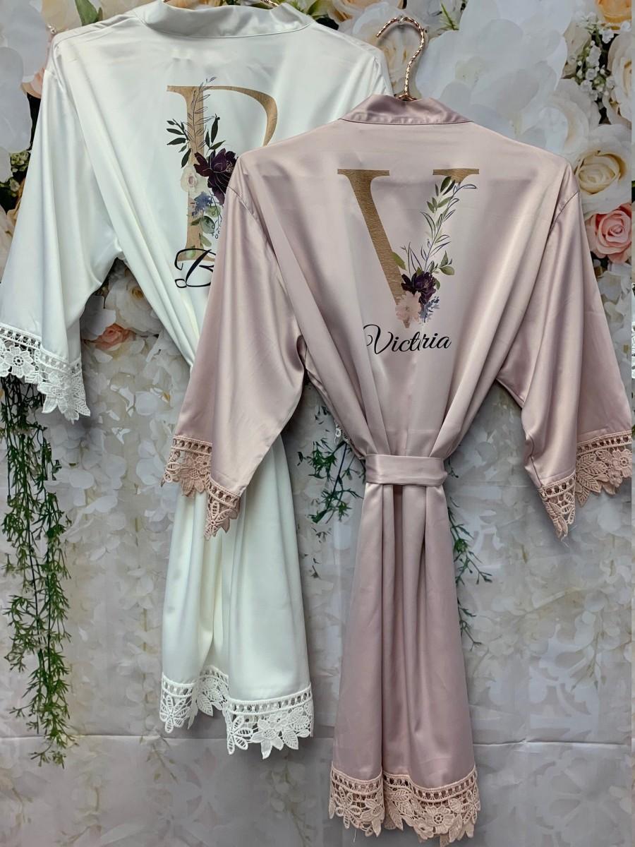 Wedding Dressing Gown, Bridal Robes, Satin Dressing Gown, Bridesmaid ...