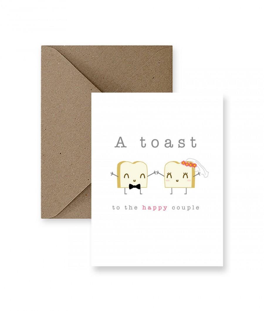 funny wedding card cute wedding card funny marriage card cute marriage card card for wedding a toast to the happy couple greeting card