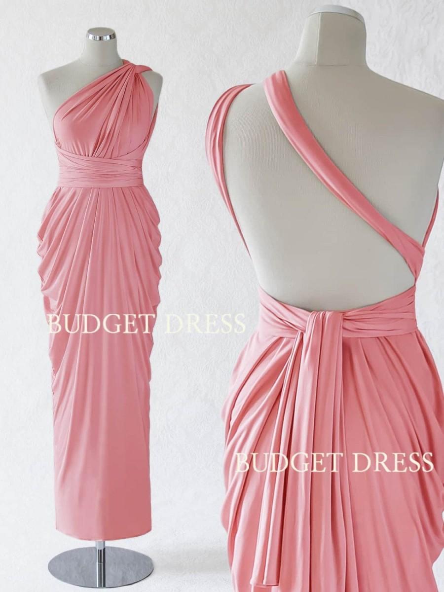 Blush Pink Convertible Bridesmaid Dress, Infinity Wedding Party Dress ...