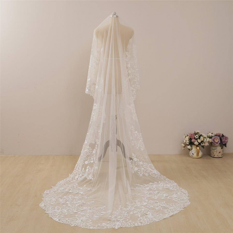 Celestial Blusher Wedding Veil With Full Lace Wedding Veil Boho Bridal ...